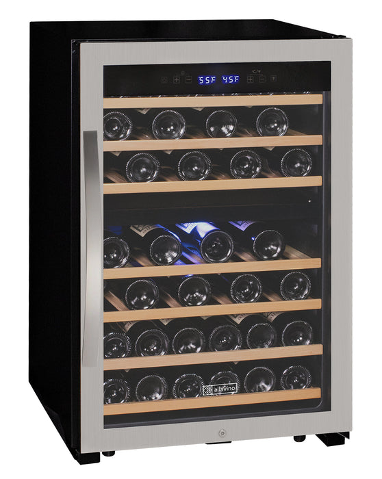 Cascina Series 47 Bottle Dual Zone Freestanding Wine Cooler Refrigerator with Stainless Steel Door