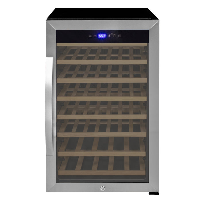 Cascina Series 50 Bottle Single Zone Freestanding Wine Cooler Refrigerator with Stainless Steel Door