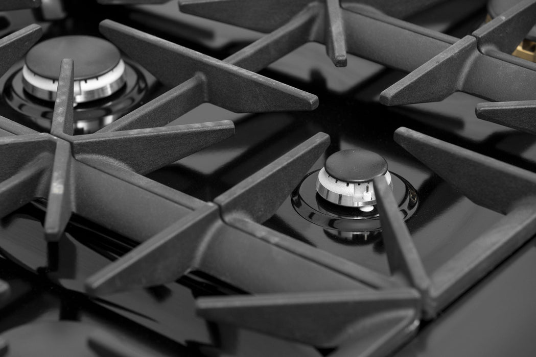 Kucht 36" 5.2 cu. ft. 6 Burner Natural Gas Dual Fuel Range in Titanium Stainless Steel with Digital Thermostat