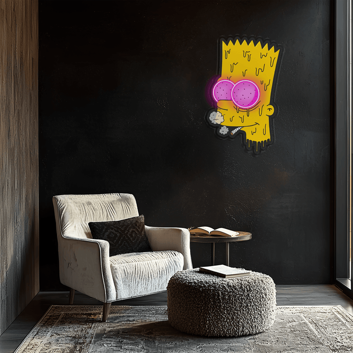 Bart Simpson Plexiglass Neon Art, Simpson Neon Sign, Neon Light Sign, Neon Wall Art, Neon Sign, Neon Light Sign, Neon Gifts, Gamer Gifts