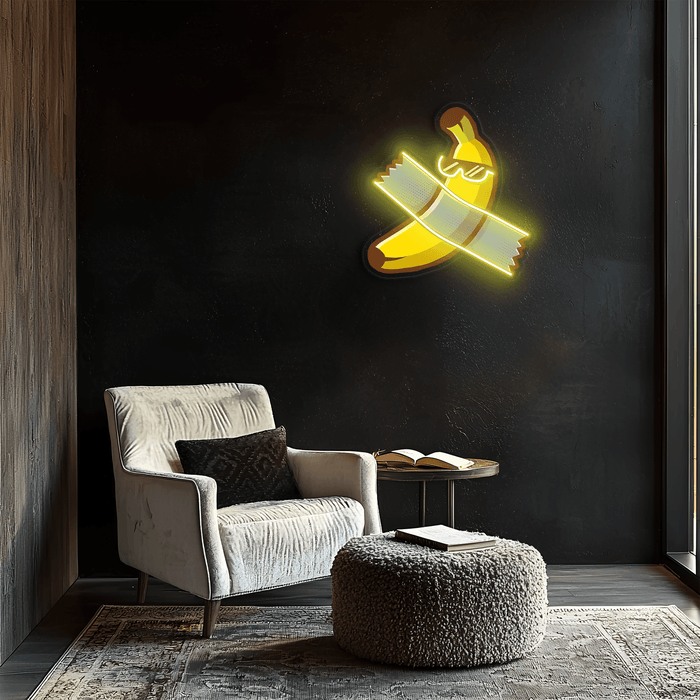 Tape Banana Table Neon Sign, Uv Print Neon, Banana Uv Print Neon Sign, Neon Light,Neon Wall Art, Neon Sign,Neon Light Sign, Neon Gifts