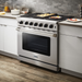THOR Kitchen Package - 36" Propane Gas Range, Range Hood, Microwave, Refrigerator, Dishwasher, AP-LRG3601ULP-W-5