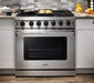 THOR Kitchen Package - 36" Propane Gas Range, Range Hood, Microwave, AP-LRG3601ULP-5