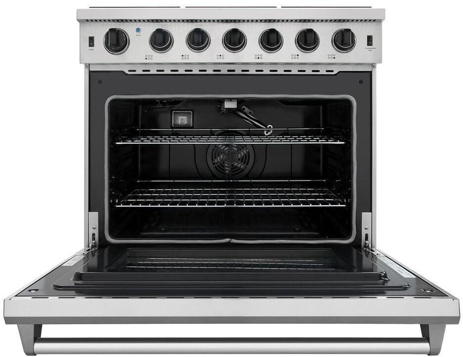 Thor Kitchen Package - 36" Propane Gas Range, Range Hood, Microwave, Refrigerator, Dishwasher, AP-LRG3601ULP-7