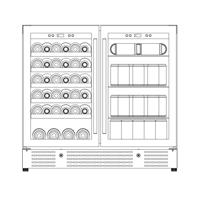 36-Inch Dual-Zone Wine & Beverage Center