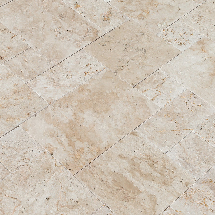 Travertine Light Antique Pattern Tumbled Pavers - Belair Collection