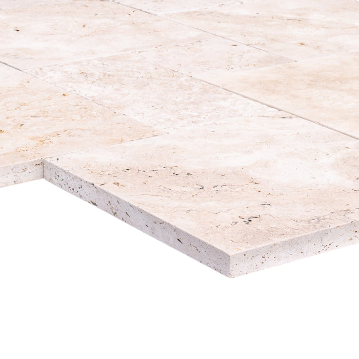 Travertine Light Antique Pattern Tumbled Pavers - Belair Collection