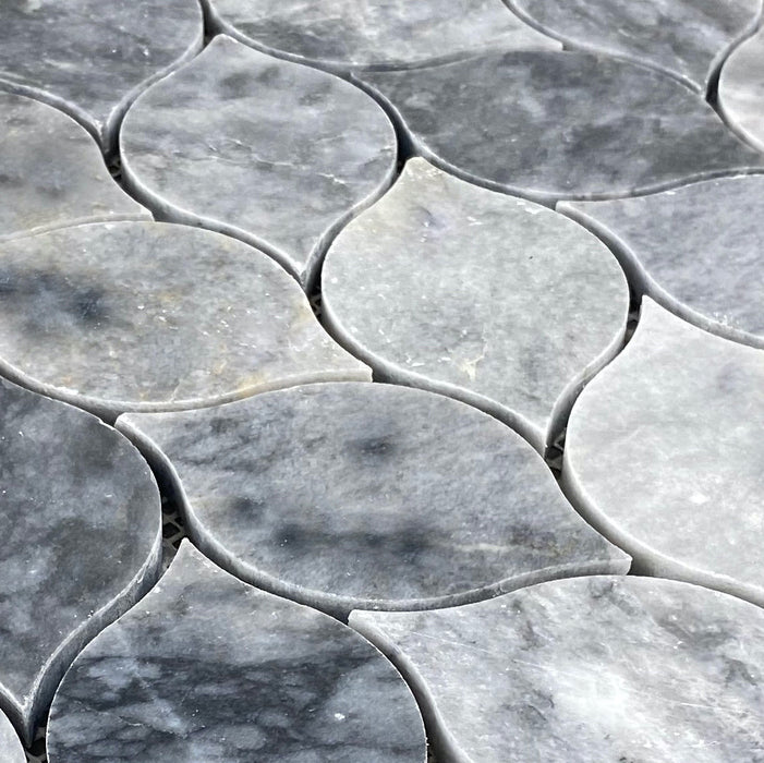 Luna Sky Marble Leaf on 12" x 12" Mesh Mosaic Tile - Belair Collection