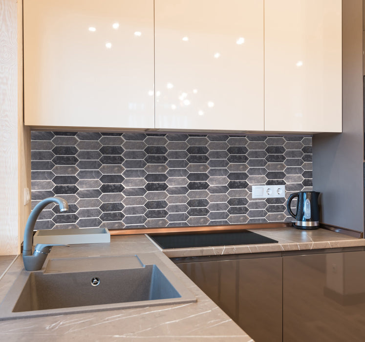 Luna Sky Marble Strada on 12" x 12" Mesh Mosaic Tile - Belair Collection