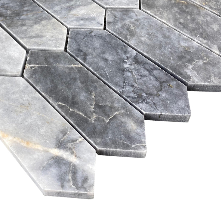 Luna Sky Marble Strada on 12" x 12" Mesh Mosaic Tile - Belair Collection