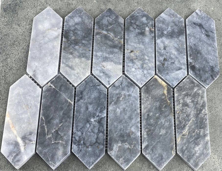 Luna Sky Marble Strada on 12" x 12" Mesh Mosaic Tile - Belair Collection