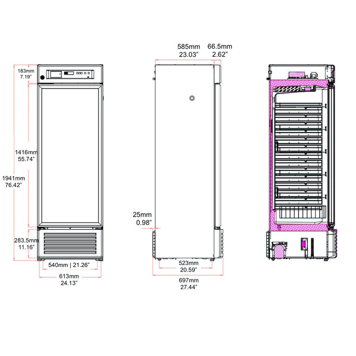 2℃ to 8℃ 395L Upright Medical Refrigerator‎ for Pharmacy and Laboratory