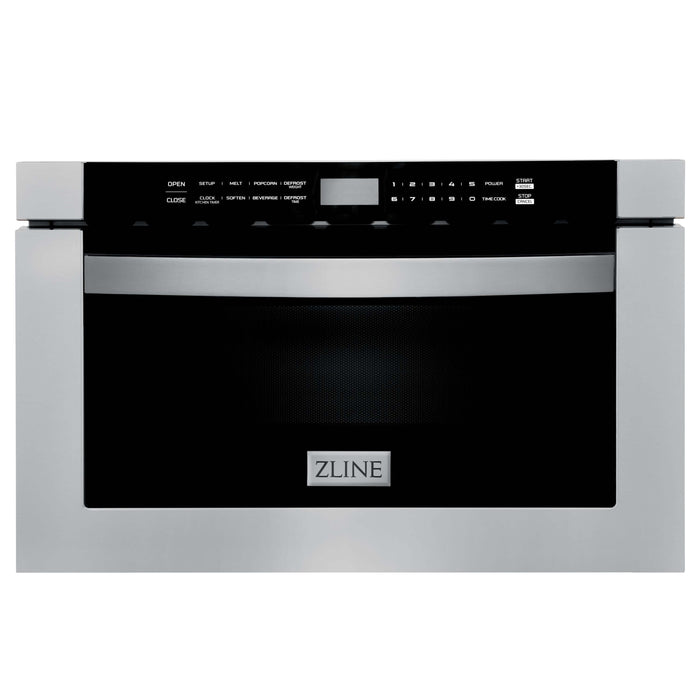 ZLINE 30 in. Kitchen Package with Stainless Steel Dual Fuel Range, Range Hood, Microwave Drawer and Classic Dishwasher (4KP-RARH30-MWDW)