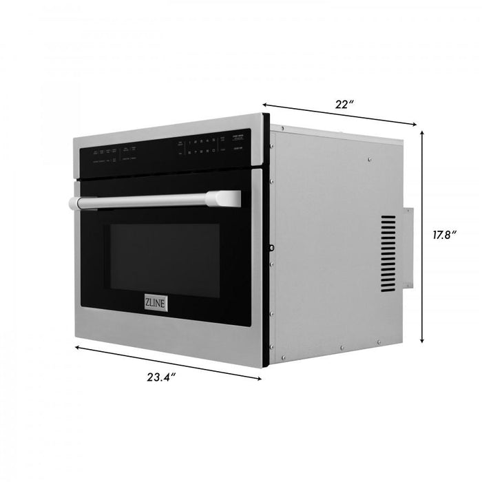 ZLINE 30 in. Self-Cleaning Wall Oven and 24 in. Microwave Oven Appliance Package, 2KP-MW24-AWS30