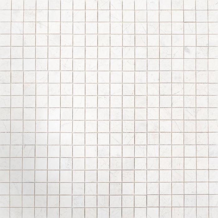 Palia Dolomite White 2"x2" Polished on 12"x12" Mesh Mosaic Tile - Belair Collection