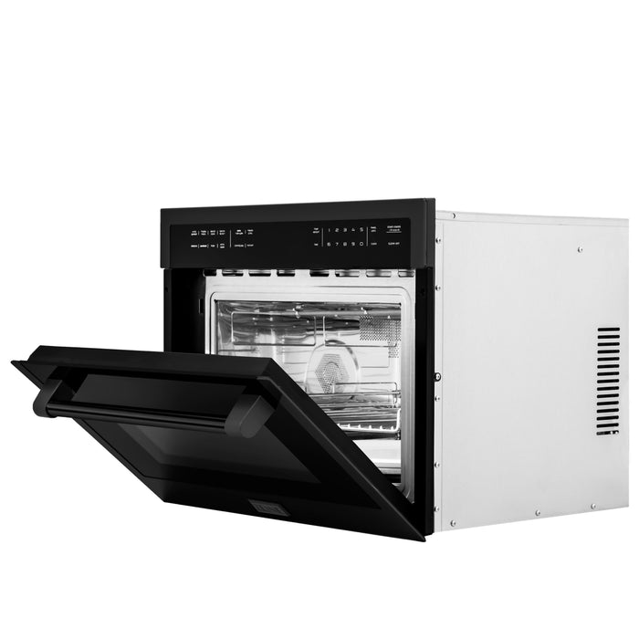 ZLINE Appliance Package - 24" Microwave Oven and 30" Wall Oven, 2KP-MW24-AWS30BS