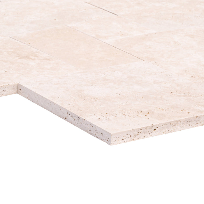 Travertine Miletos Ivory Pattern Tumbled Pavers - Belair Collection