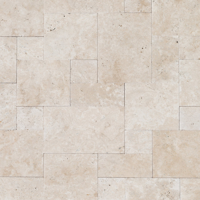 Travertine Miletos Ivory Pattern Tumbled Pavers - Belair Collection