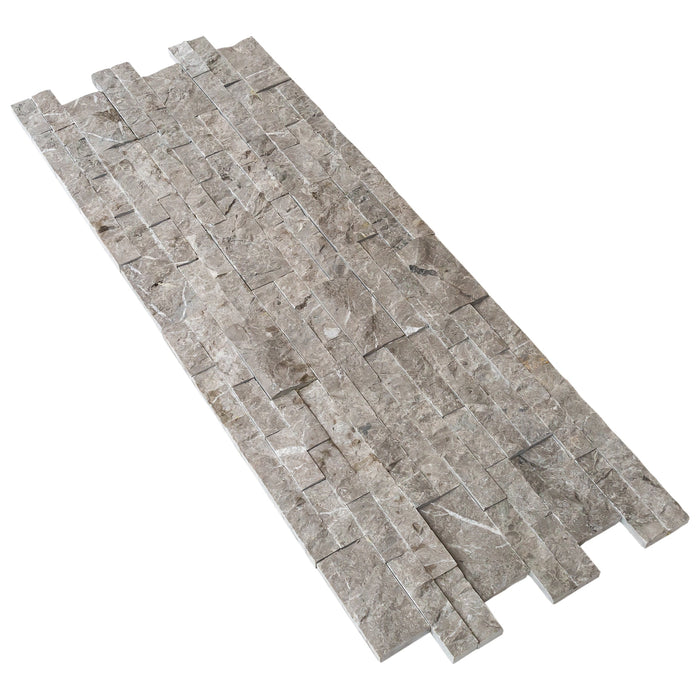 Moon Grey Ledger 3D Panel 6"x24" Natural Marble Wall Tile - Belair Collection