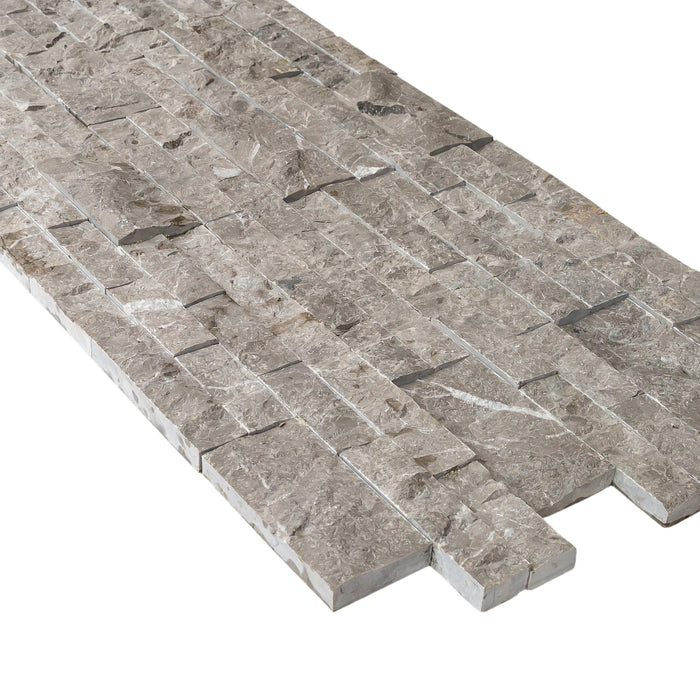 Moon Grey Ledger 3D Panel 6"x24" Natural Marble Wall Tile - Belair Collection