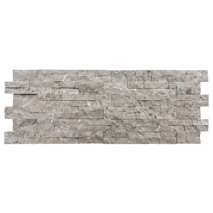 Moon Grey Ledger 3D Panel 6"x24" Natural Marble Wall Tile - Belair Collection