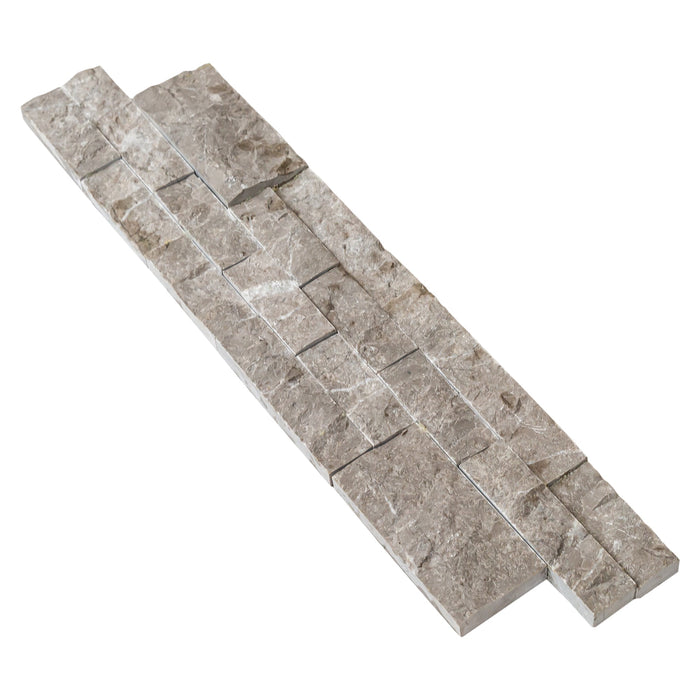 Moon Grey Ledger 3D Panel 6"x24" Natural Marble Wall Tile - Belair Collection