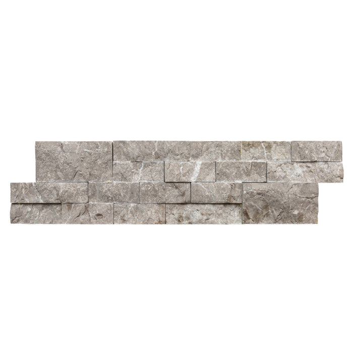 Moon Grey Ledger 3D Panel 6"x24" Natural Marble Wall Tile - Belair Collection