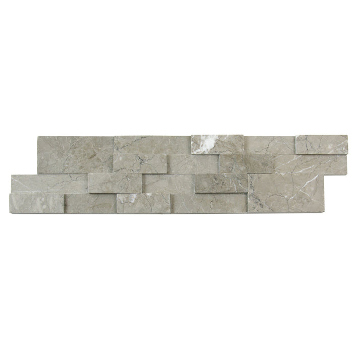 Moon Grey Ledger 3D Panel 6"x24" Natural Marble Wall Tile - Belair Collection