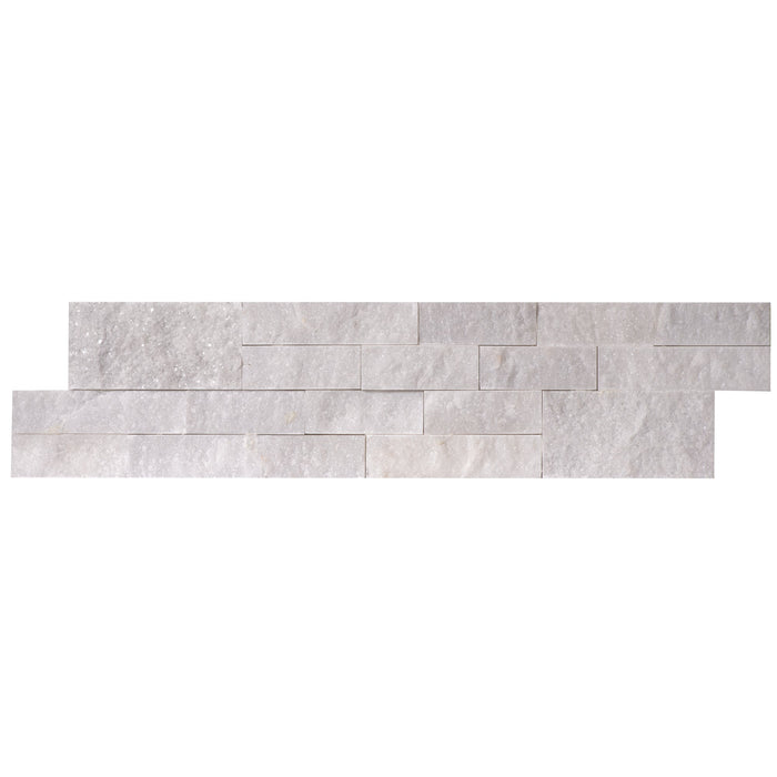 Mugla White Ledger 3D Panel 6"x24" Split-face Natural Marble Wall Tile - Belair Collection