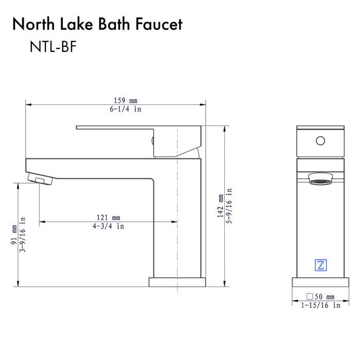 ZLINE North Lake Single Handle Bath Faucet in Chrome (NTL-BF-CH)