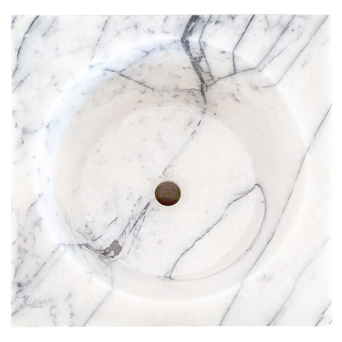 Natural Stone New York White Marble Stand-alone Pedestal Cone Shaped Bathroom Sink