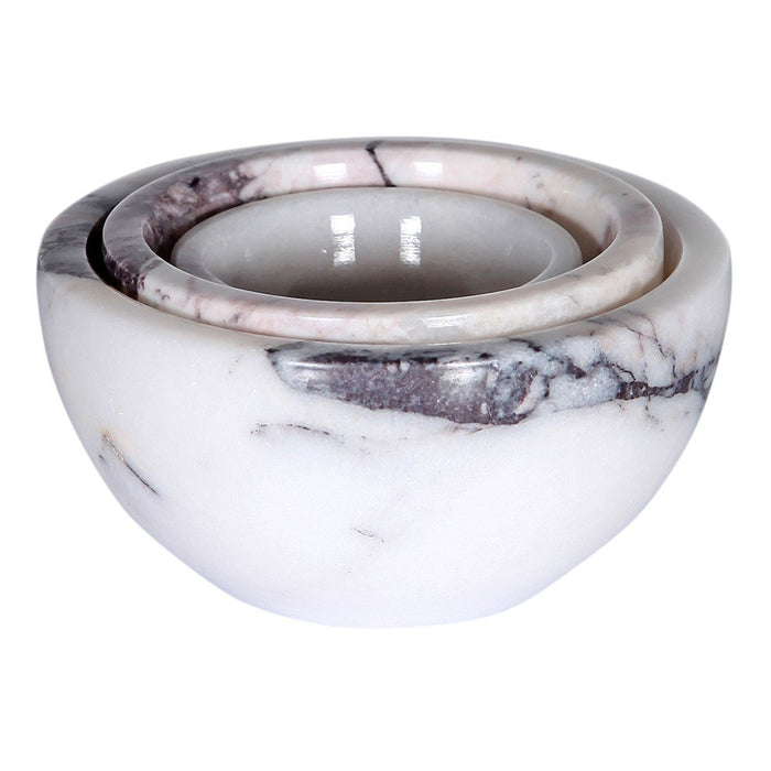 Marble Nesting Snack/Serving Bowls Set of 3 Polished