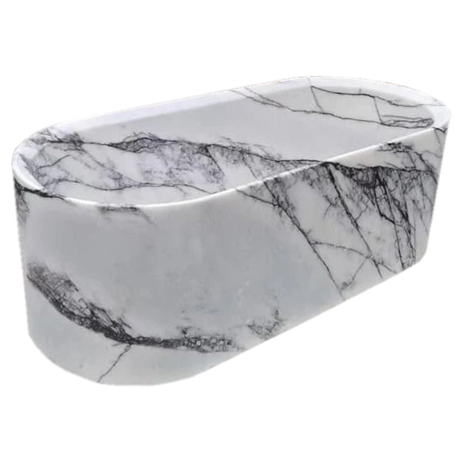 New York Marble Bathtub Hand-carved from Solid Marble Block (W)32" (L)73" (H)24"