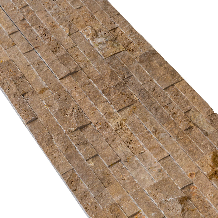 Noce Ledger 3D Panel 6"x24" Split-face Natural Travertine Wall Tile - Belair Collection