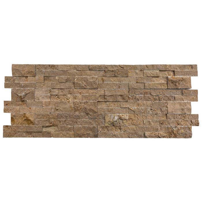 Noce Ledger 3D Panel 6"x24" Split-face Natural Travertine Wall Tile - Belair Collection