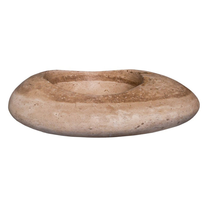 Noce Travertine Natural Stone Kayak Design Above Vanity Bathroom Vessel Sink (W)16" (L)23" (H)6"