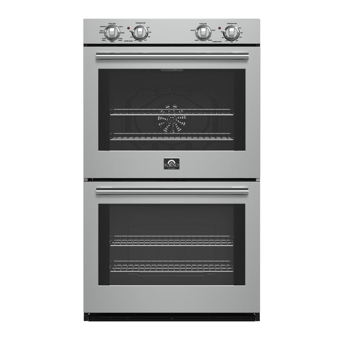 Forno Vomero 30-Inch Double Wall Oven, Stainless Steel, 10 cu.ft Total Capacity, 7100W Convection, Mechanical Controls, Self-Cleaning Function