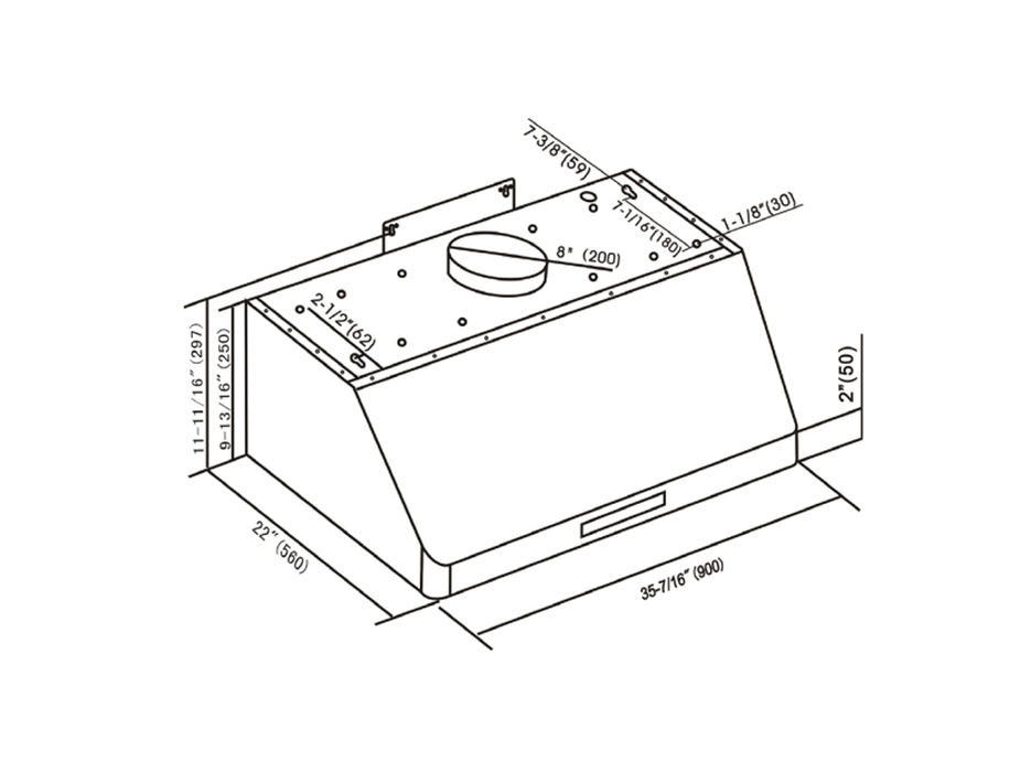 48 Inch 900 CFM Under Cabinet Range Hood - VICTORY PS15