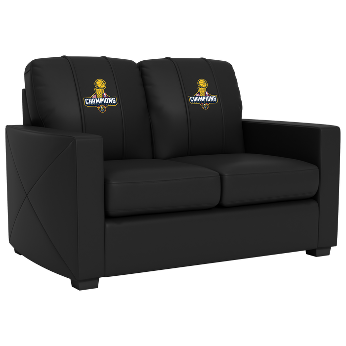 Silver Loveseat with Denver Nuggets 2023 Championship Logo