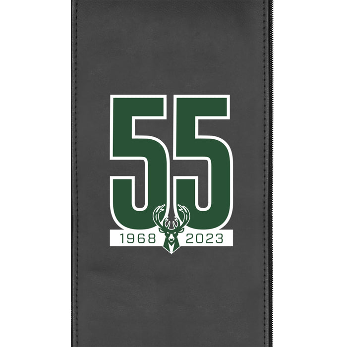 Silver Loveseat with Milwaukee Bucks Team Commemorative Logo