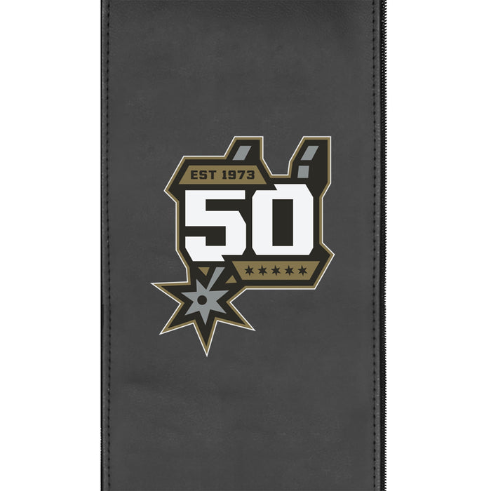 Silver Loveseat with San Antonio Spurs Team Commemorative Logo