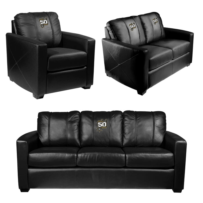 Silver Club Chair with San Antonio Spurs Team Commemorative Logo