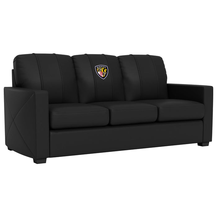 Silver Sofa with Baltimore Ravens Alternate Logo
