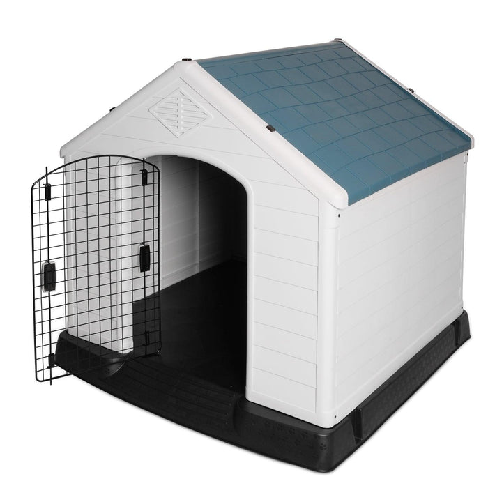 Extra Large Outdoor Dog House Plastic Waterproof Kennel, 42.5"L x 46"W x 45"H