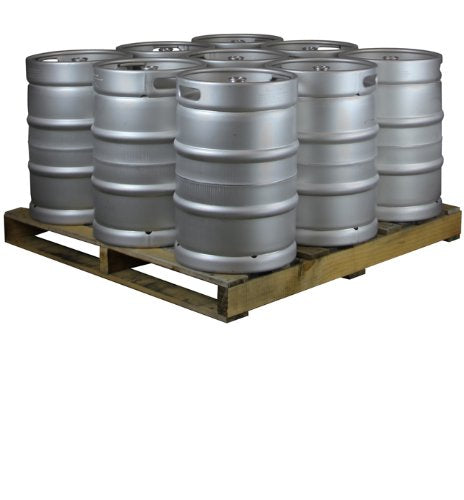 Pallet of 9 Kegs - 15.5 Gallon (1/2 Barrel) Commercial Keg - Drop-In D System Sankey Valve