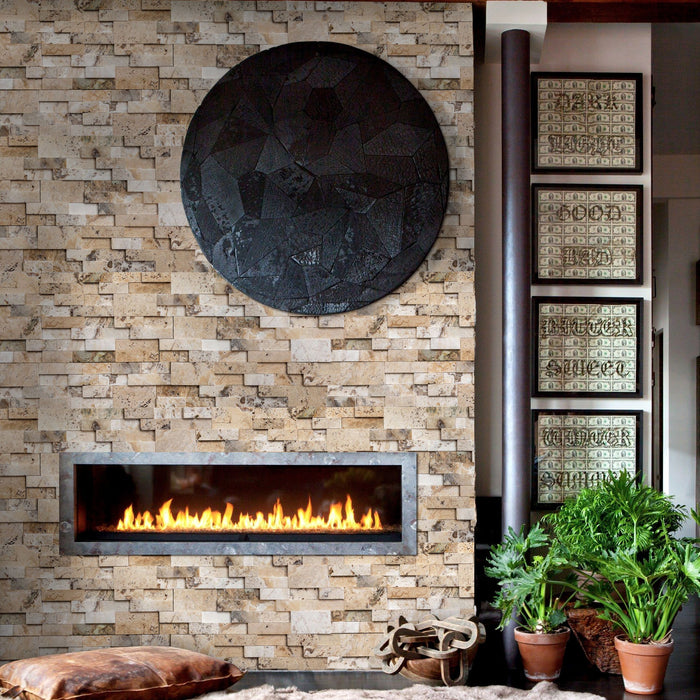 Philadelphia Ledger 3D Panel 6"x24" Natural Travertine Wall Tile - Full Truckload