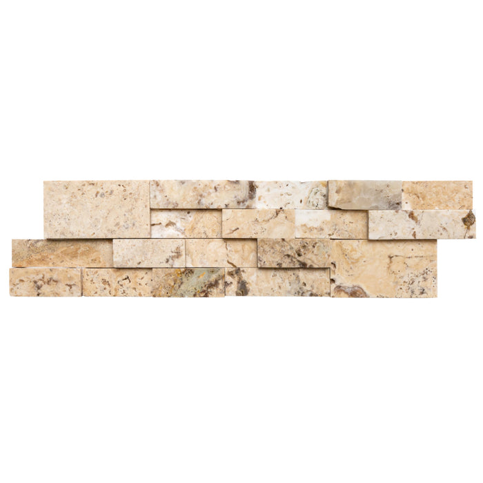 Philadelphia Ledger 3D Panel 6"x24" Honed Natural Travertine Wall Tile - Belair Collection