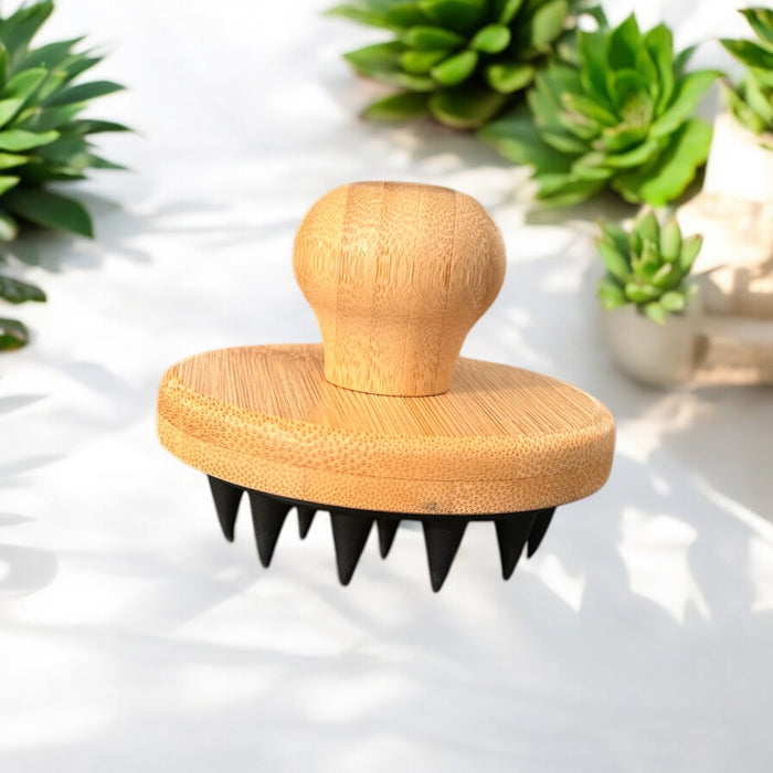 Bamboo and Silicone Scalp and Body Massager