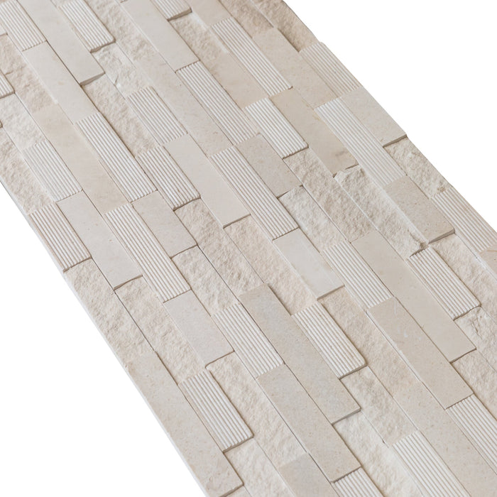 Piedra Caliza Ledger 3D Panel 6"x24" Multi Surface Natural Limestone Wall Tile - Belair Collection