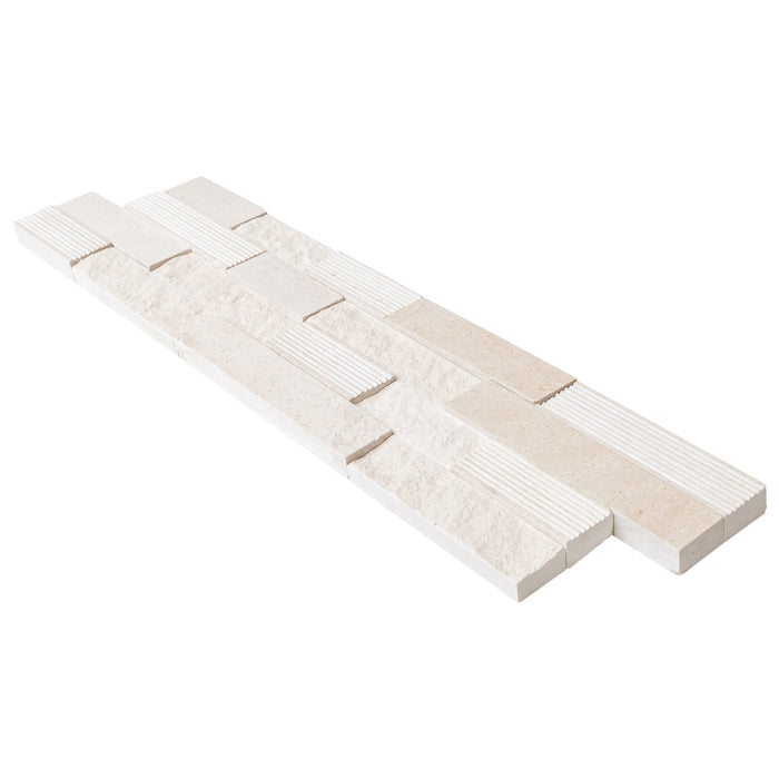 Piedra Caliza Ledger 3D Panel 6"x24" Multi Surface Natural Limestone Wall Tile - Belair Collection